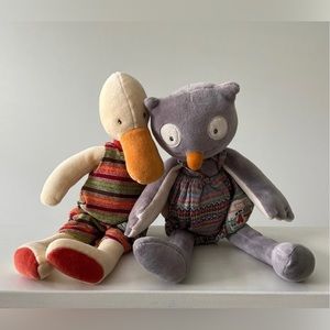 Moulin Roty duck and owl